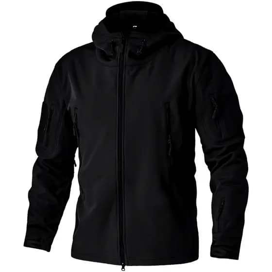 Jaqueta Masculina Preta Impermeável Outdoor Rossi GG Motoqueiro Forrada com Capuz Quente Inverno