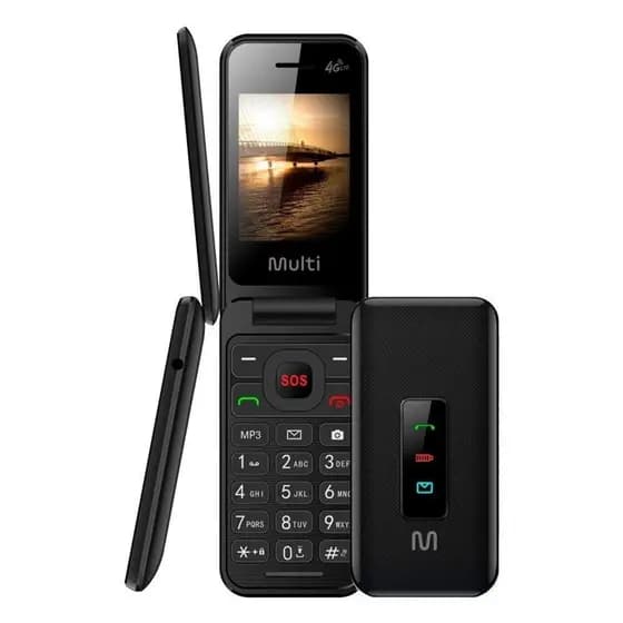 Celular Multi Flip Vita 4G Dual Chip Botão Emergência S.O.S