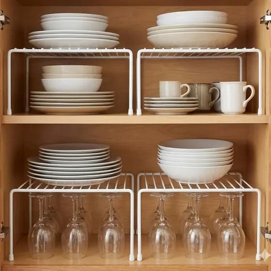 Kit Organizadores de Armario Aramado Cozinha Prateleira Pratos Copos Armário