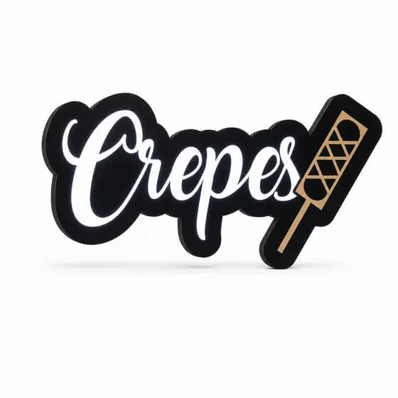 Letreiro Luminoso Crepes - Decoração Cafeteira