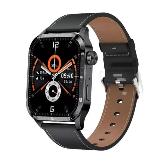 Relogio Smartwatch Gt4 Full Hd 1.91 Nfc Caixa Preto Pulseira Couro Marrom