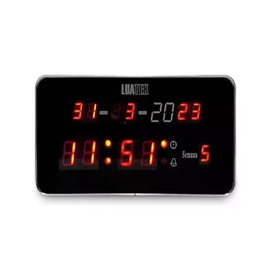 Relógio Led Digital De Parede Alarme Calendário Quarto Sala LK-1019