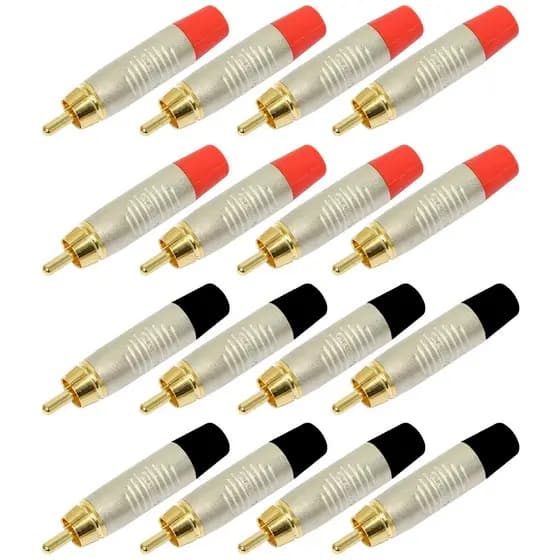 KIT C/ 08 PARES CONECTOR PLUG RCA REAN BY NEUTRIK RF2C