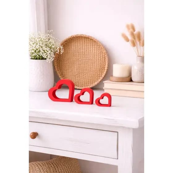 Kit com 3 Corações - Letreiro Decorativo
