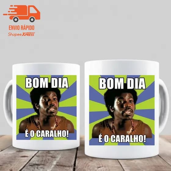 Caneca Meme Zé Pequeno “Bom Dia” 325ml – Caneca Engraçada de Humor Ácido