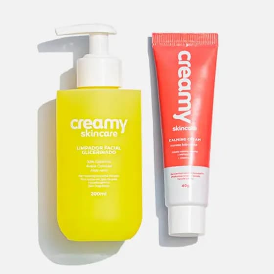 Kit Creamy Limpador Facial Glicerinado e Calming Cream