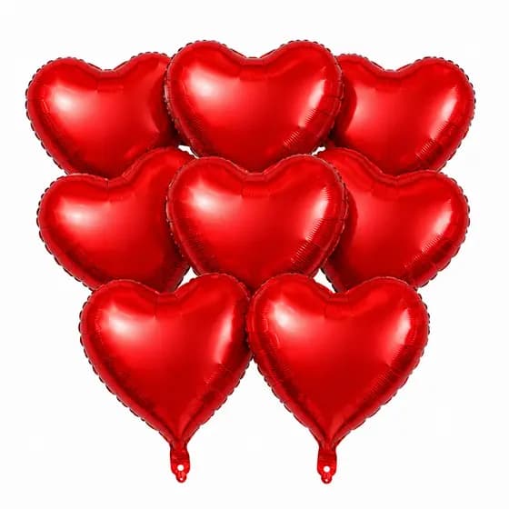 Kit 50 Balões Coração Vermelho Metalizado 25cm – Decoração Dia dos Namorados Romântica
