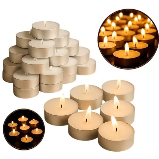 KIT Velas Decorativas Rechaud Brancas - Tea Light para Eventos, Casamento e Decoração Romântica