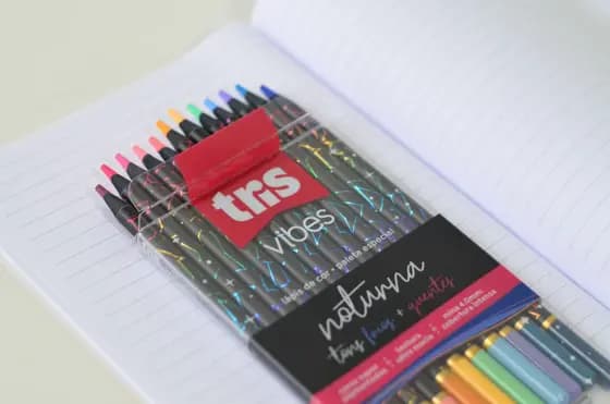 kit 12 lapis de cor Vibes- Tons Frios e quentes