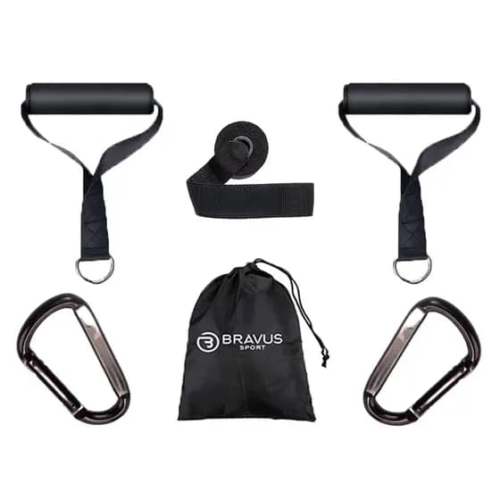 Kit Super Bravus Acessórios Para Elástico Extensor Funcional Musculação com Elásticos