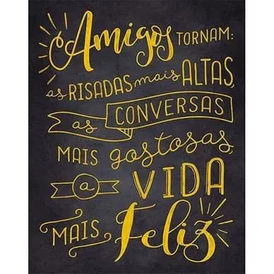 Placa Decorativa Amigos Tornam as Risadas Mais Altas 20x30