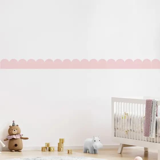 Faixa Adesiva Decorativa De Parede Infantil Ondinhas Quarto Menino Menina Vinil