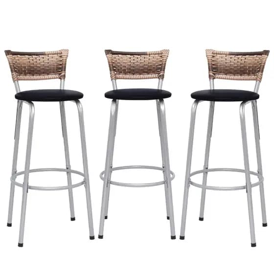 Kit 3 Banquetas Cadeiras alta para bancada cozinha gourmet bar bistrô balcão bar