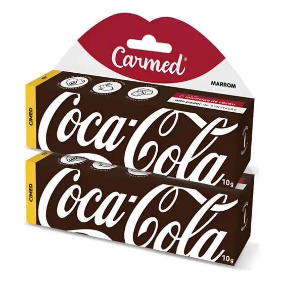 Kit 2 Und Gloss Labial Carmed Coca-cola Marrom 10g
