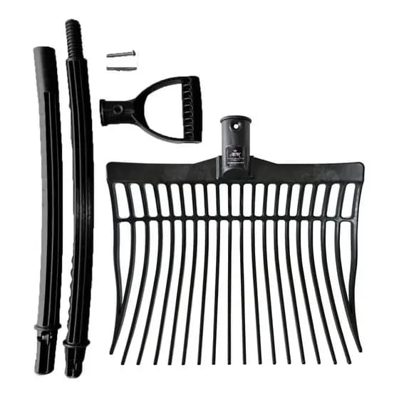 Pá Garfo Nylon Profissional Limpa Baia Cocheira Cavalo Completo Com Cabo