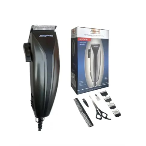 Máquina de cortar cabelo 220V Jinghao Máquina de cortar cabelo com acessórios prata