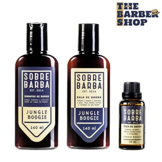 Kit para Barba Trio SOBREBARBA - Shampoo + Balm + Oleo de Barba Jungle Boogie