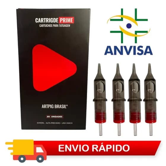 Cartucho Prime 5 10 e 20 rs rl rm unidades Tatuagem microagulhamento micro tattoo anvisa pintura
