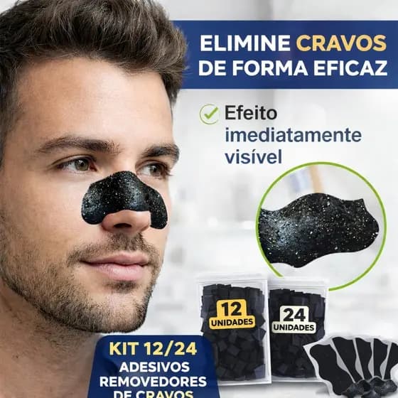 12/24 Tiras Adesivas Faciais para Limpeza de Poros – Adesivo Skincare Bambu | Frete Grátis