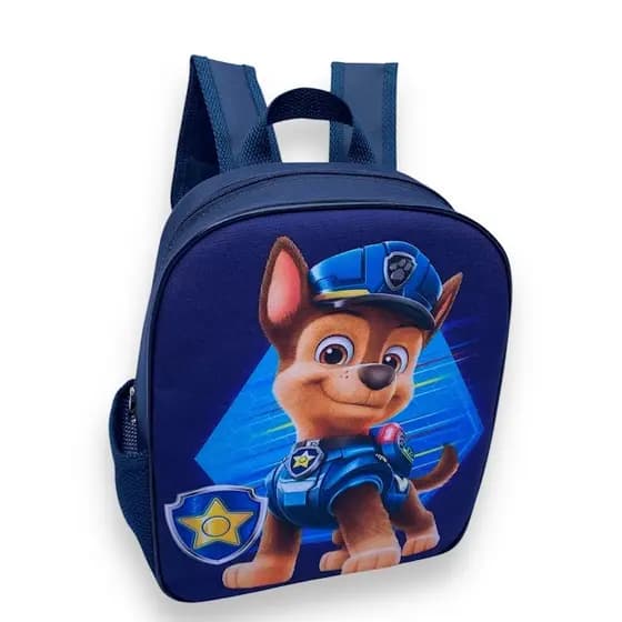 Mochila Escolar Infantil Patrulha Canina Chase Menino Masculina Passeio Creche Para Criança Jardim de Infância Desenho
