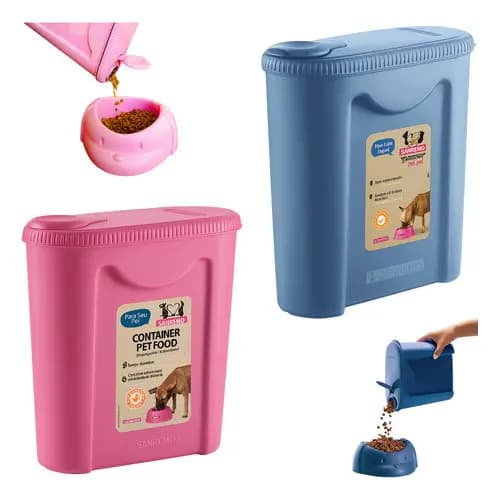 Porta Ração Dispenser Pote Pet Gato Cachorro Organizador Gat