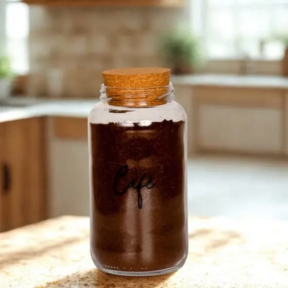 Pote de Vidro para Café 830ml com Tampa Rolha | Porta Café | Pote para Pó de Café