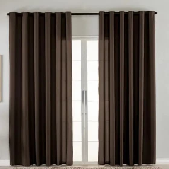 Cortina Linho Cru Marrom 2,80 x 2,30 Decorativa p/ Janela Escritório Quarto e Sala