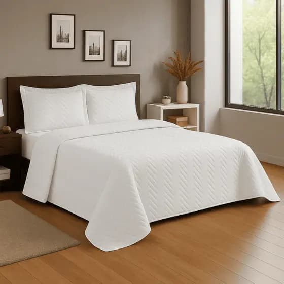 kit 03 Peças Cobre Leito Cama Casal 2,40 largura x 2,30 comprimento - Decoração Quarto Varias Cores