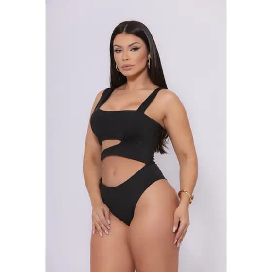 Body Preto Feminino Maiô Moda Praia Verão Com Bojo