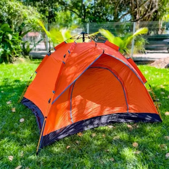Barraca de Camping Automática 2x2m Poliéster Laranja DCasa