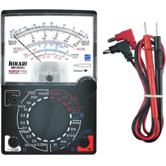 Multimetro Analógico Hikari HM-202A+ - Teste de Continuidade com BIP e com Bateria Inclusa