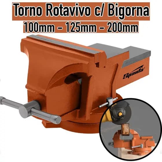 Torno Morsa de Bancada Rotativa c/ Bigorna - 4,5 ou 8 Polegadas SPARTA