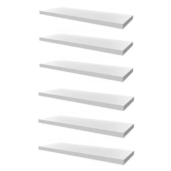 Kit 6 Prateleiras 60x30 MDF Branco com Suporte Flutuante Invisível