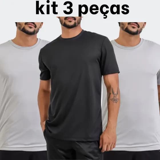 kit 3 camisas masculina Dryfit- academia - treino - corrida camiseta casual