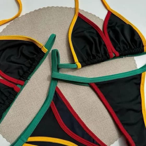 biquíni feminino cortininha reggae Brasil praia verão marquinha