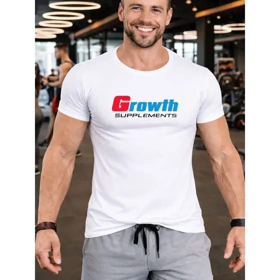 Camiseta Growth Camisa Grow Suplementos Para Academia Treino Musculação Varias Cores 100% Algodão