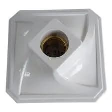 Plafonier Plafon Quadrado Branco E27 Bocal Porcelana Bivolt