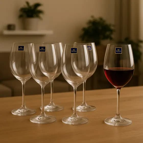 Jogo 6 Taças de Vinho 580ml Cristal Bohemia Titanium Cristalyte – Elegância Vinhos Tintos e Brancos