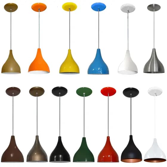 Luminaria Pendente modelo funil em alumínio - Ideal para balcão, bancada, e muito mais