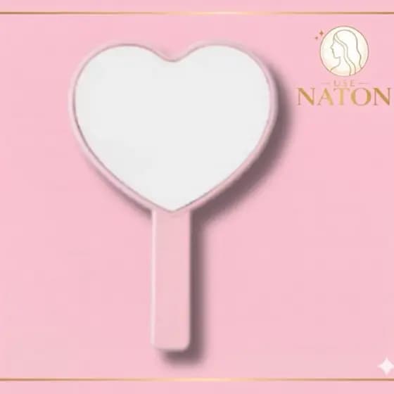 Espelho de Mão Coração – Portátil para Skincare e Maquiagem | Use Naton