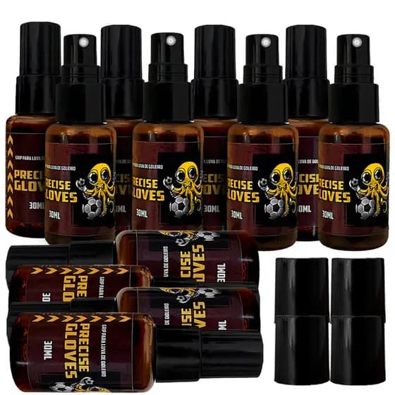 Kit 12 Grip Spray Para Luvas De Goleiro 30 ml Futebol Futsal Cola Resistente A Água Poulpo Sports