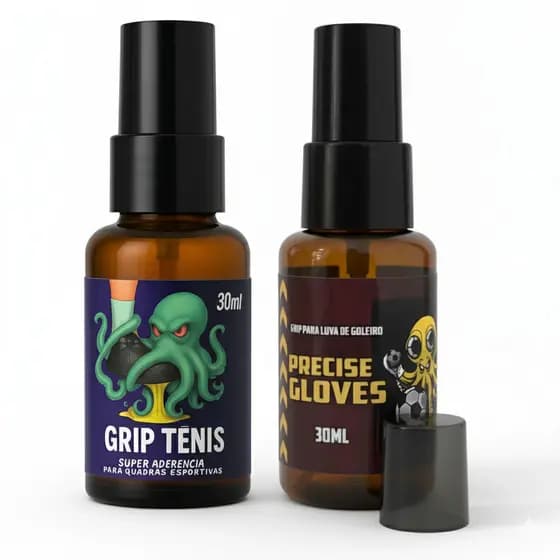Kit 2 Grip Esportivo 60ml Luva e Chuteira Poulpo Sports Maior Aderência Antiderrapante