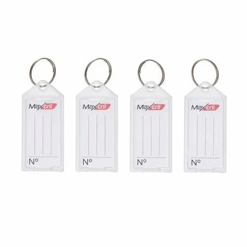 Kit 100 Chaveiros Etiquetas Identificacao Maxcril Resistente Organizador Facil Uso