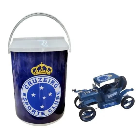 Cooler Térmico Caixa Térmica Cruzeiro Mais Carrinho De Metal