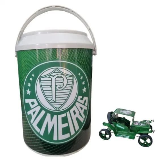 Cooler Térmico Caixa Térmica Palmeiras Mais Carrinho De Metal