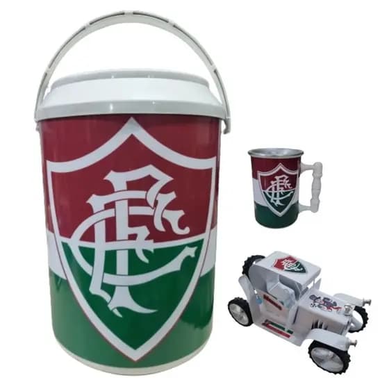 Cooler Térmico Caixa Térmica Fluminense Mais Copo Térmico Carrinho De Metal
