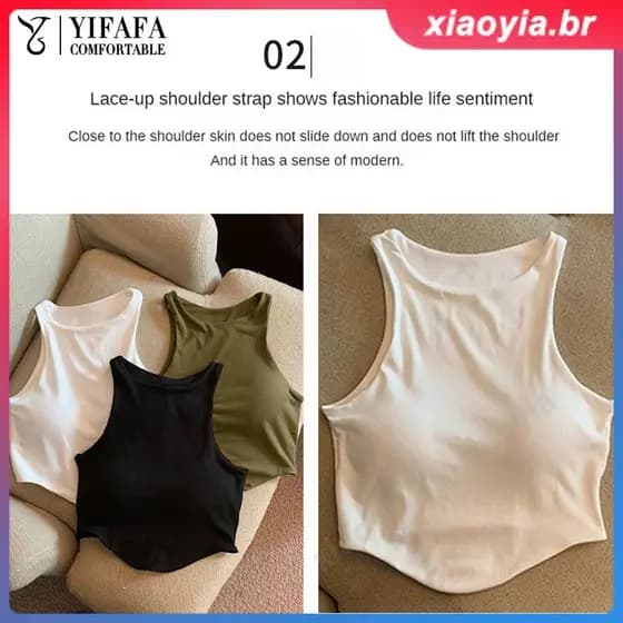 Camisola de alças finas simples (1/2 peças) Camiseta básica de cor sólida, top curto sem mangas estilo Spice Girl
