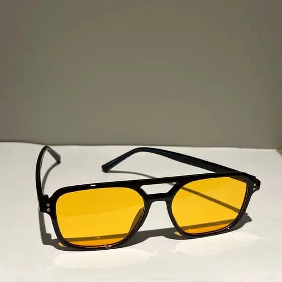 Óculos De Sol Feminino masculino Quadrado lente amarela estilo aviador moda verão