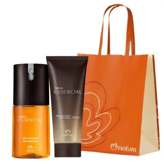 Presente Essencial Masculino Tradicional deo corpral+ shampoo cabelo e corpo