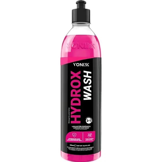 Hydrox Wash 500ml Vonixx – Shampoo Lava Autos 2 em 1 com Proteção Cerâmica SiO2, Brilho Intenso